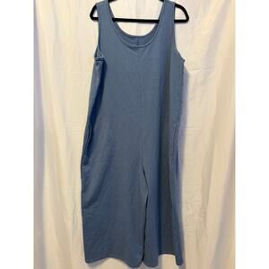 Any Body Lounge Beach Cropped Jumpsuit Blue Sz L